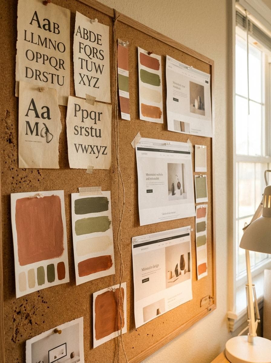 Creative mood board with typography